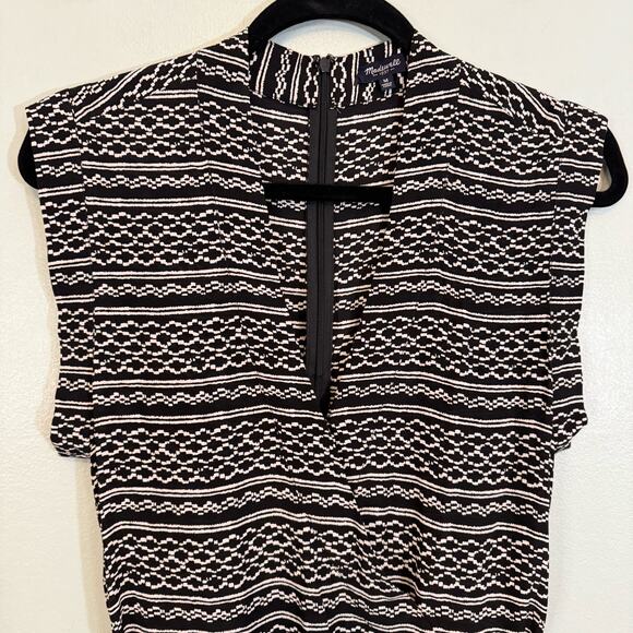 Madewell Romper Womens Medium Kimono in Tidalwave Aztec SOIE Silk Wrap Tie Black - Picture 3 of 11